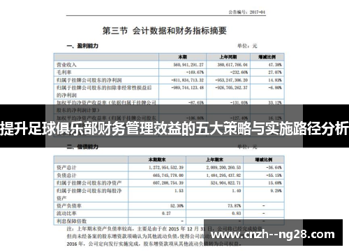 提升足球俱乐部财务管理效益的五大策略与实施路径分析